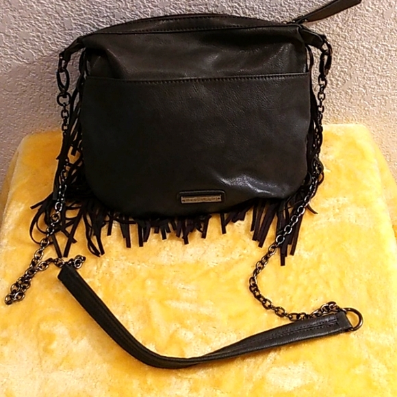 MADDEN GIRL GRAY FAUX LEATHER FRINGE CROSSBODY BAG - Picture 2 of 6